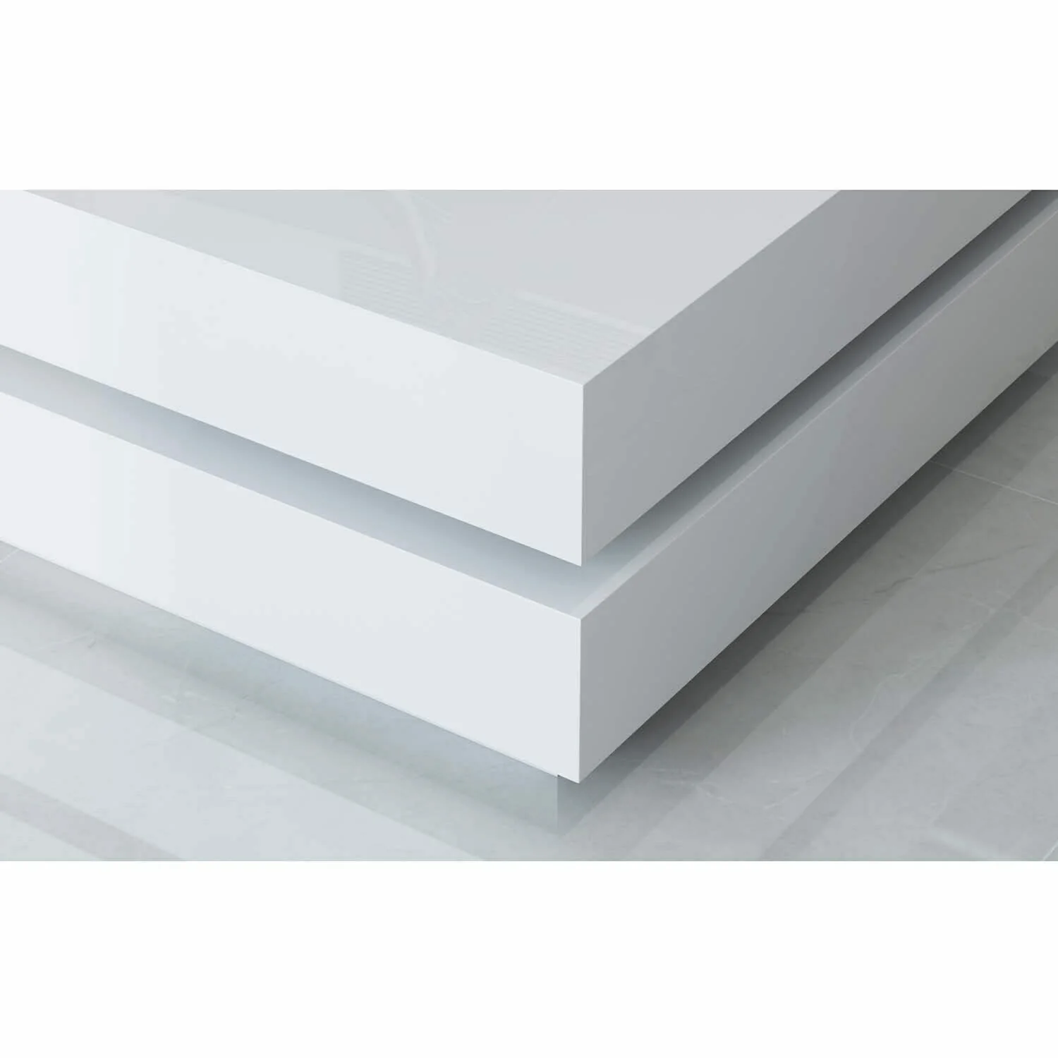 Modern LED High Gloss Coffee Table – Cubic Design, Black & White Variants - Image 4