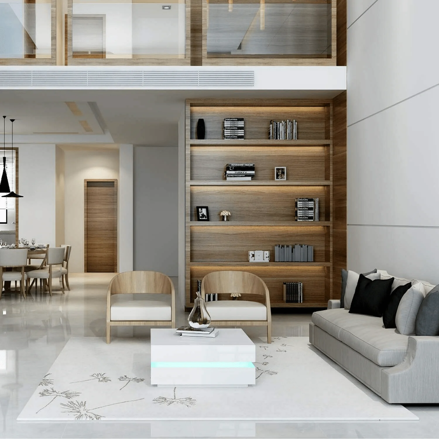 Modern LED High Gloss Coffee Table – Cubic Design, Black & White Variants - Image 5