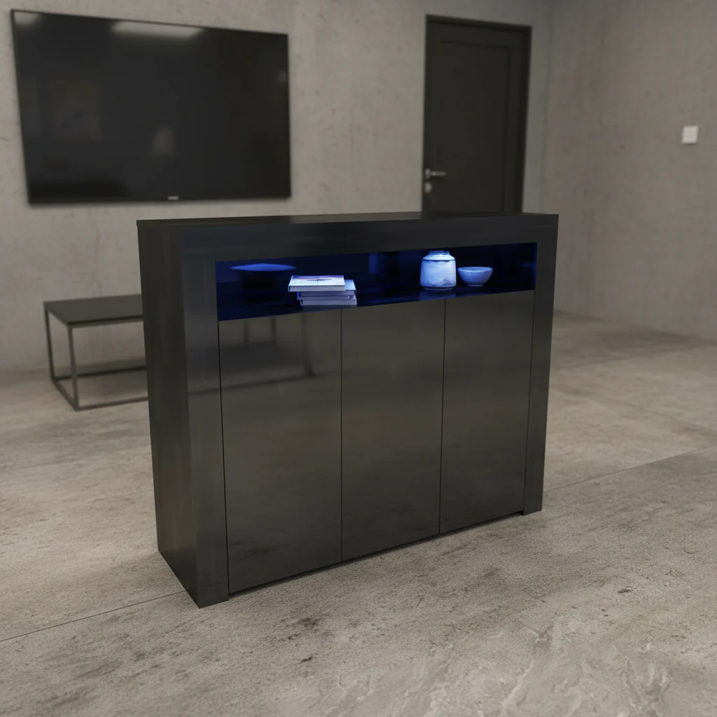 New Modern LED High Gloss Storage Cabinet – Kitchen Cupboard | TV Stand | Buffet Sideboard