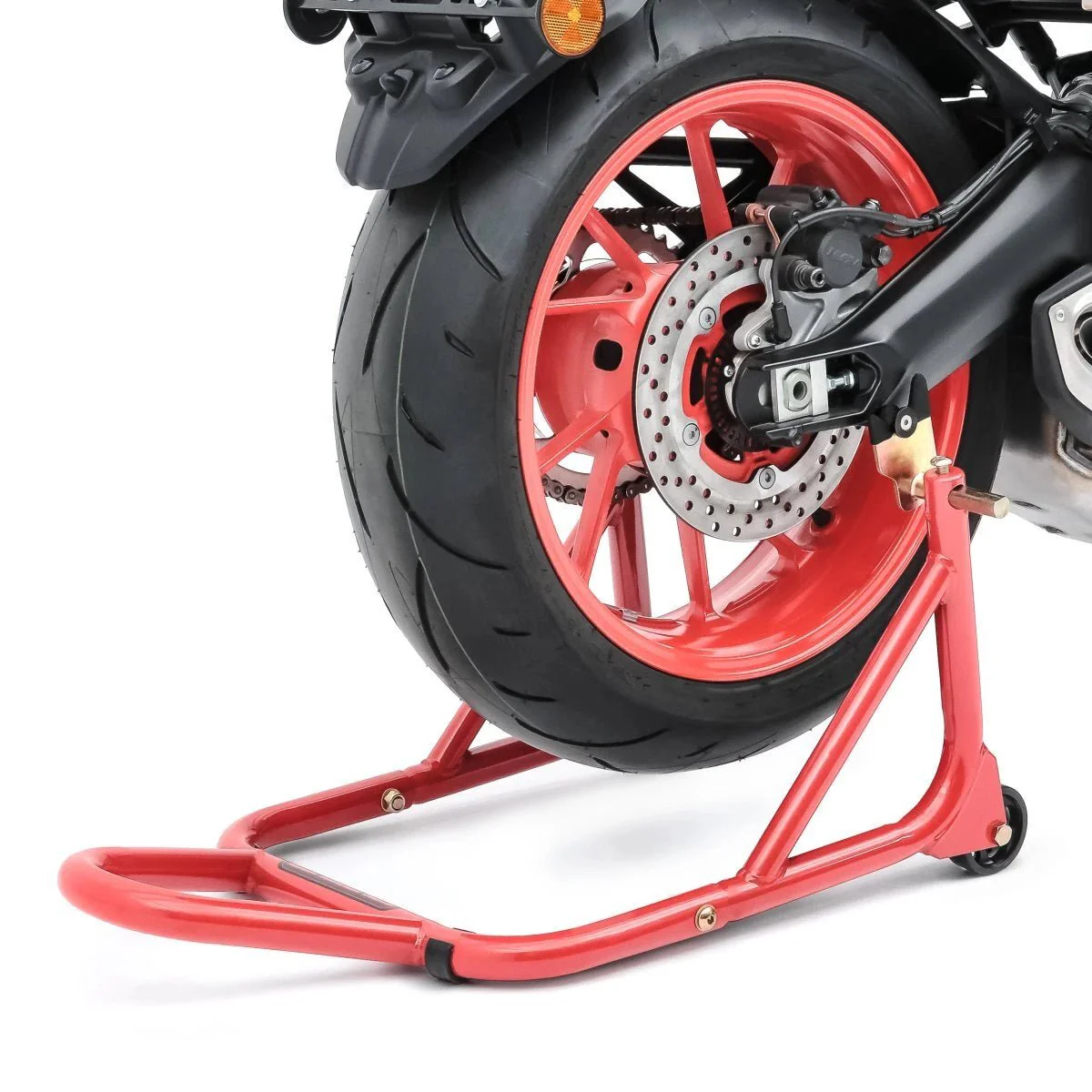 Motorcycle Rear Paddock Stand – 850 lb Spool Lift Swingarm Stand, Heavy-Duty Steel – 250613C