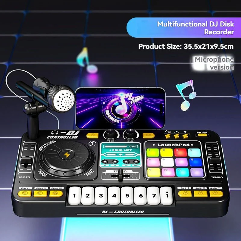Multifunction DJ Microphone Toy Kids Karaoke Mic – Music & Voice Changing Microphone CPS321107 - Image 6
