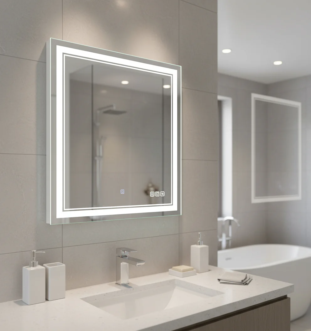 New 30 x 36 Inch LED Lighted Vanity Mirror with Anti-Fog – Wall-Mounted Bathroom Makeup Mirror 115203