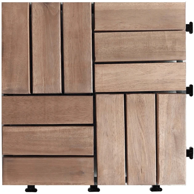 New 10-Pack Interlocking Decking Tiles – Acacia Wood or WPC Composite Options