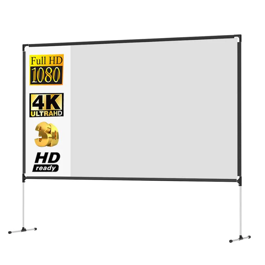 New 100-Inch Projector Screen with Stand – Portable & Easy Setup 592021