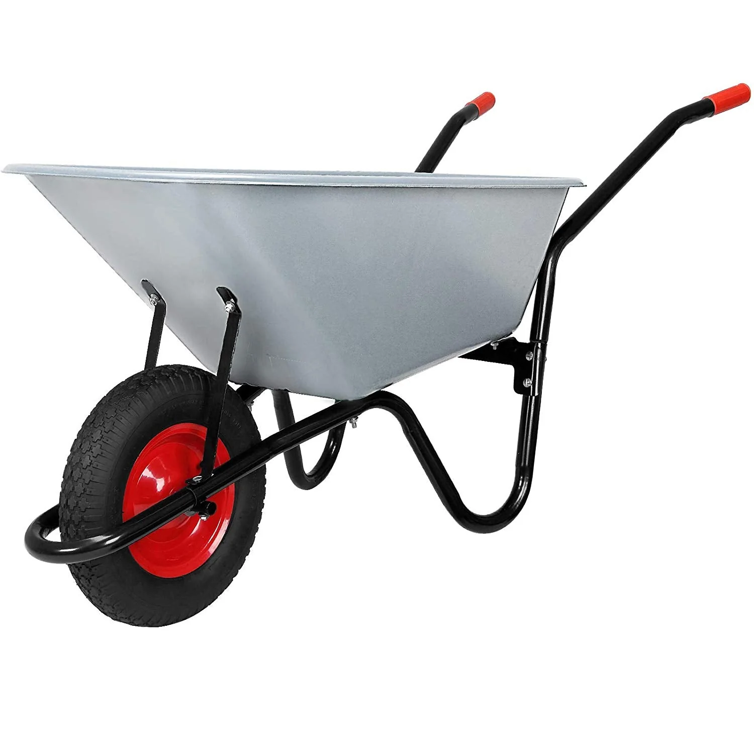 New 100L Wheelbarrow – Heavy Duty Garden Cart with Steel Frame & Pneumatic Tire WB6414