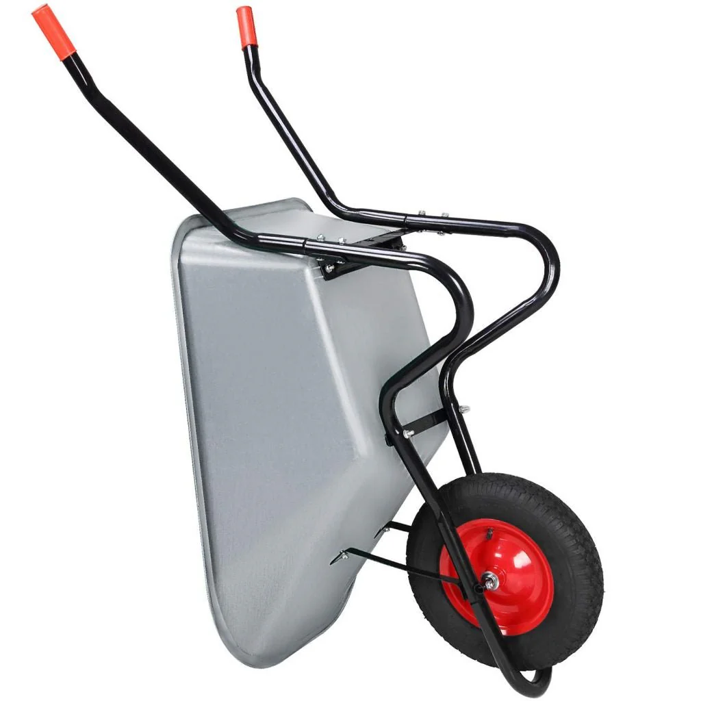 New 100L Wheelbarrow – Heavy Duty Garden Cart with Steel Frame & Pneumatic Tire WB6414 - Image 4