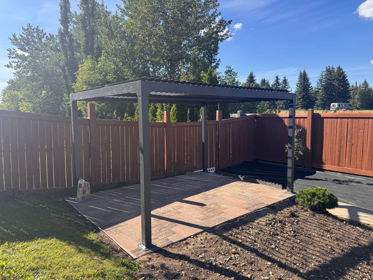 New 10x13 FT Aluminum Louvered Pergola Gazebo – Adjustable Roof Slats, Modern Outdoor Shade 1030608