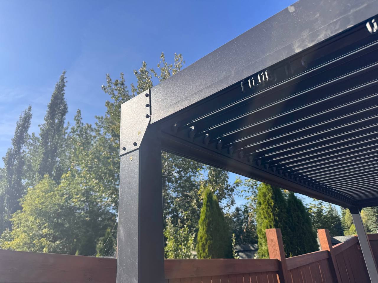 New 10x13 FT Aluminum Louvered Pergola Gazebo – Adjustable Roof Slats, Modern Outdoor Shade 1030608 - Image 17