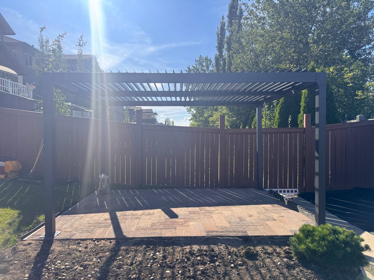 New 10x13 FT Aluminum Louvered Pergola Gazebo – Adjustable Roof Slats, Modern Outdoor Shade 1030608 - Image 5