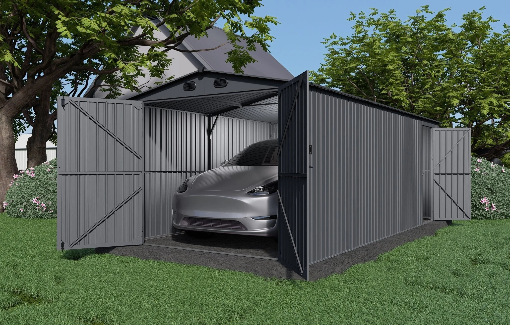 New 10x20 & 13x20 FT Metal Storage Garage Sheds – Reinforced Steel Frame - Image 3
