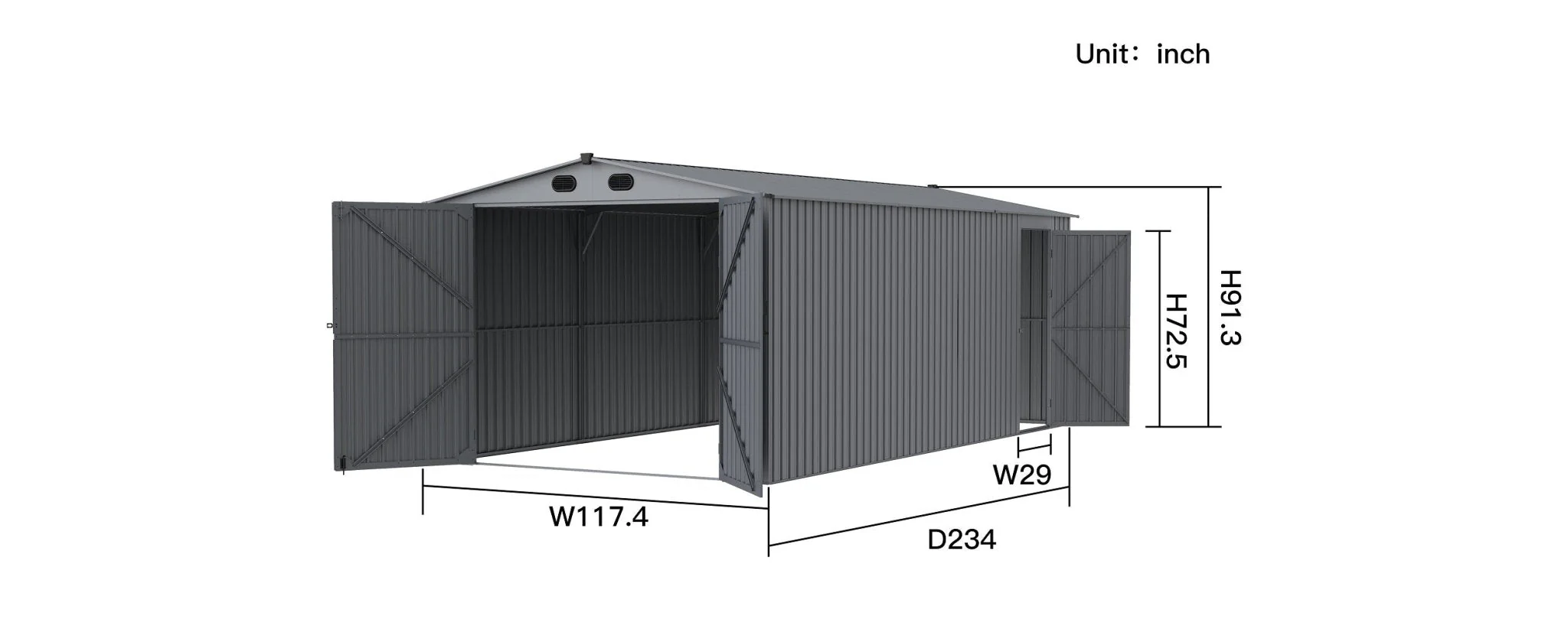New 10x20 & 13x20 FT Metal Storage Garage Sheds – Reinforced Steel Frame - Image 6