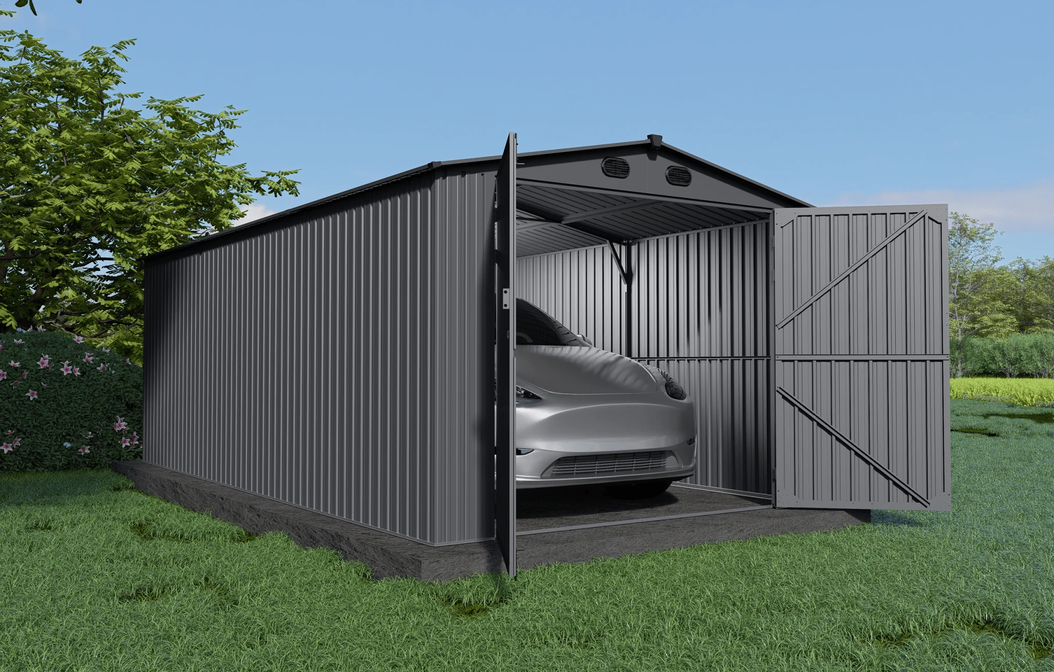 New 10x20 & 13x20 FT Metal Storage Garage Sheds – Reinforced Steel Frame - Image 7
