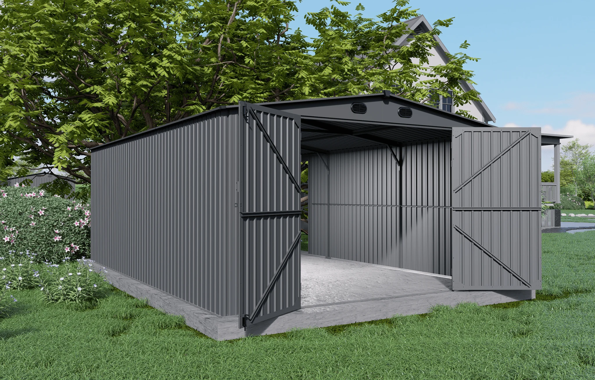 New 10x20 & 13x20 FT Metal Storage Garage Sheds – Reinforced Steel Frame - Image 8