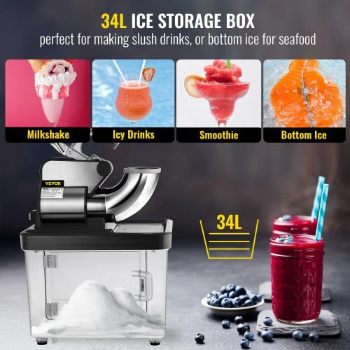 New 110V Commercial Ice Crusher & Shaved Ice Machine – Heavy-Duty Ice Shaver for Restaurants & Events S1185 - Image 2