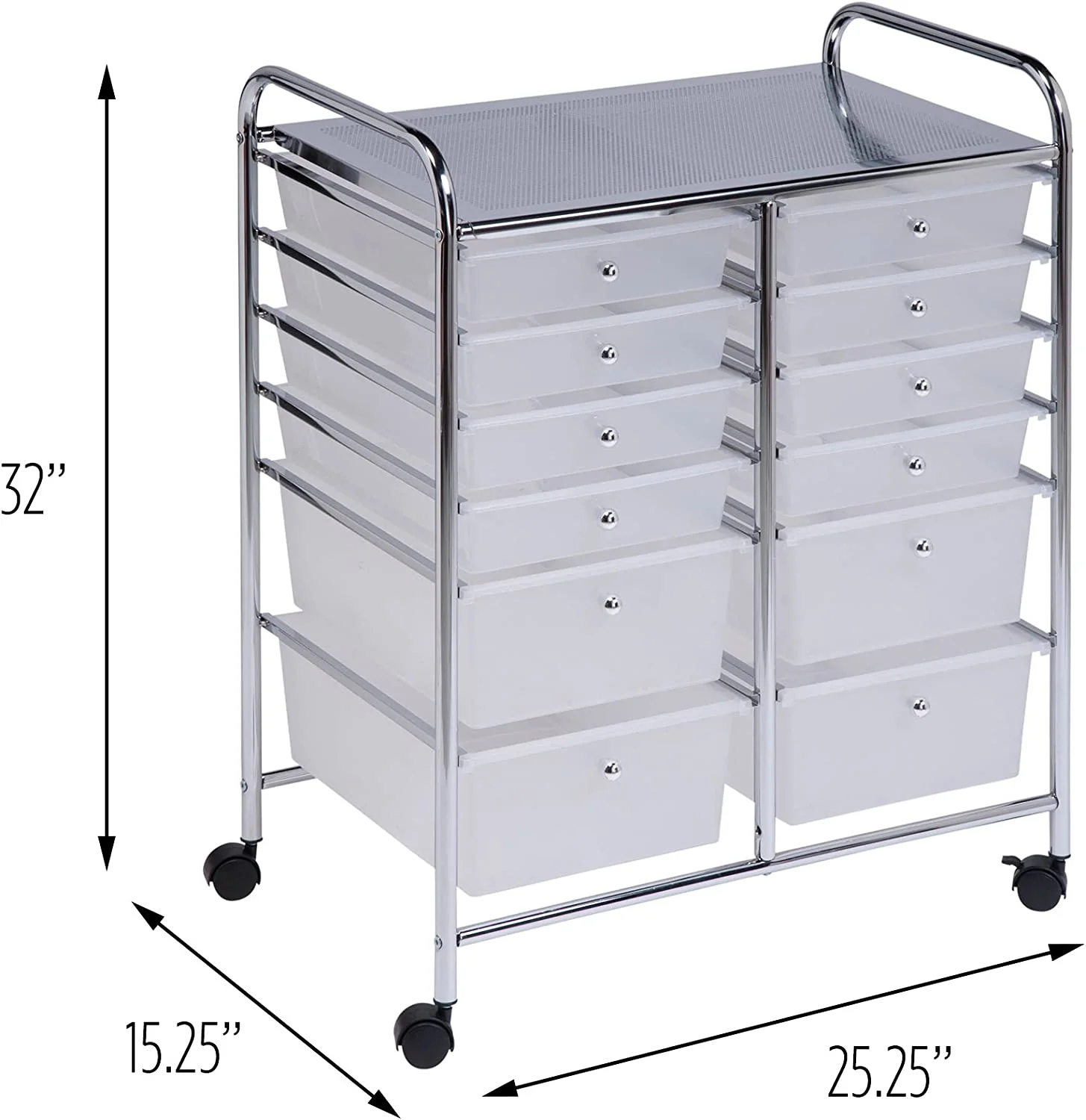 New 12-Drawer Rolling Plastic Storage Cart – Mobile Organizer with Durable Drawers for Home & Office S3109 - Image 2