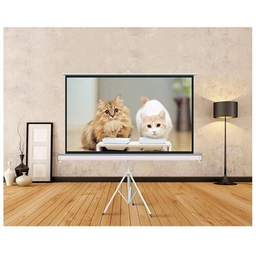 New 120” Diagonal Pull-Down Tripod Projection Screen – 4:3 Matte White Surface TS120