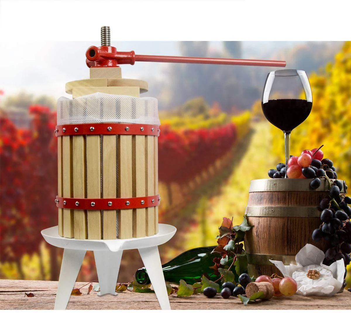 New 12L Heavy Duty Wine & Fruit Press – Cider Making Press for Home and Commercial Use 629WPW