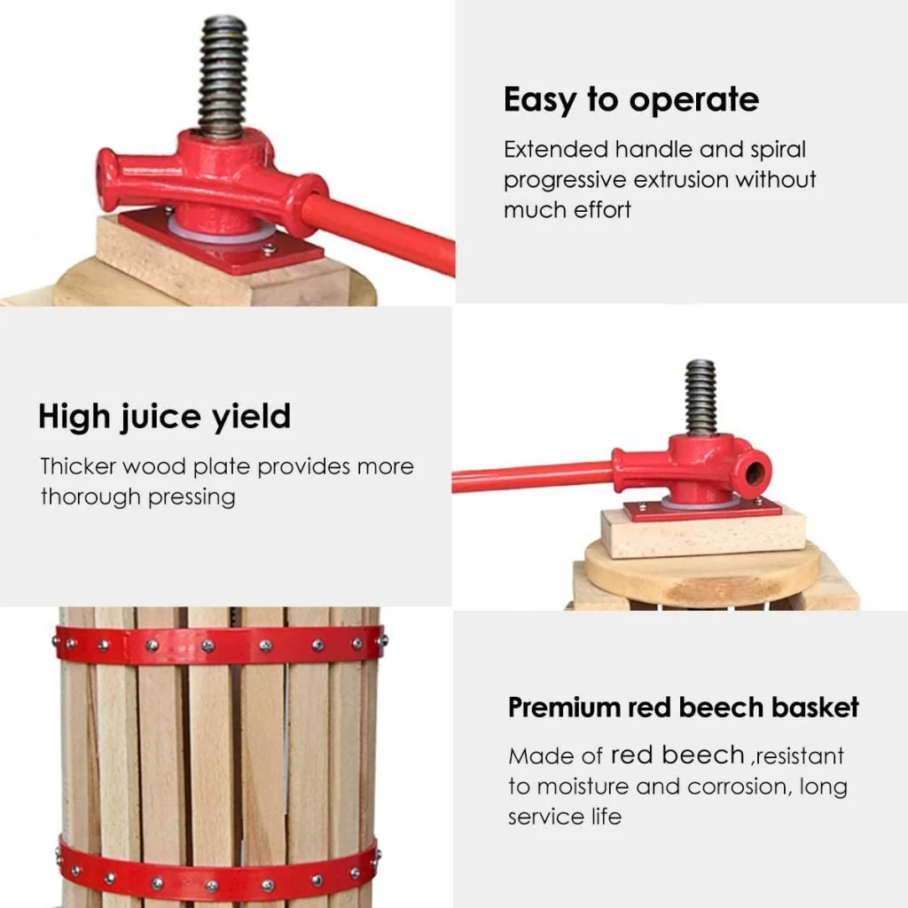 New 12L Heavy Duty Wine & Fruit Press – Cider Making Press for Home and Commercial Use 629WPW - Image 3