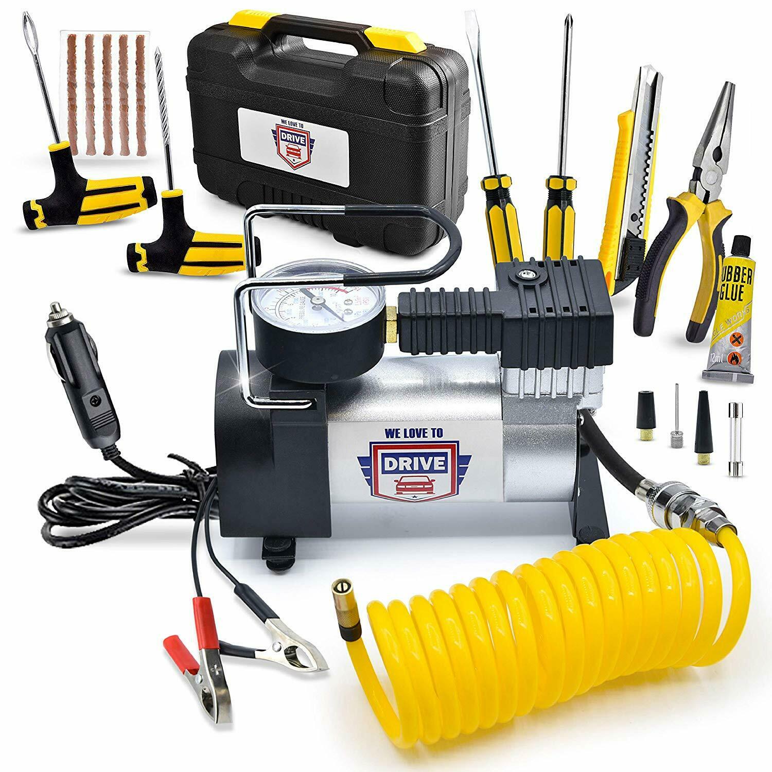 NEW 12V Air Compressor Safety Kit Tire Repair 316ACK