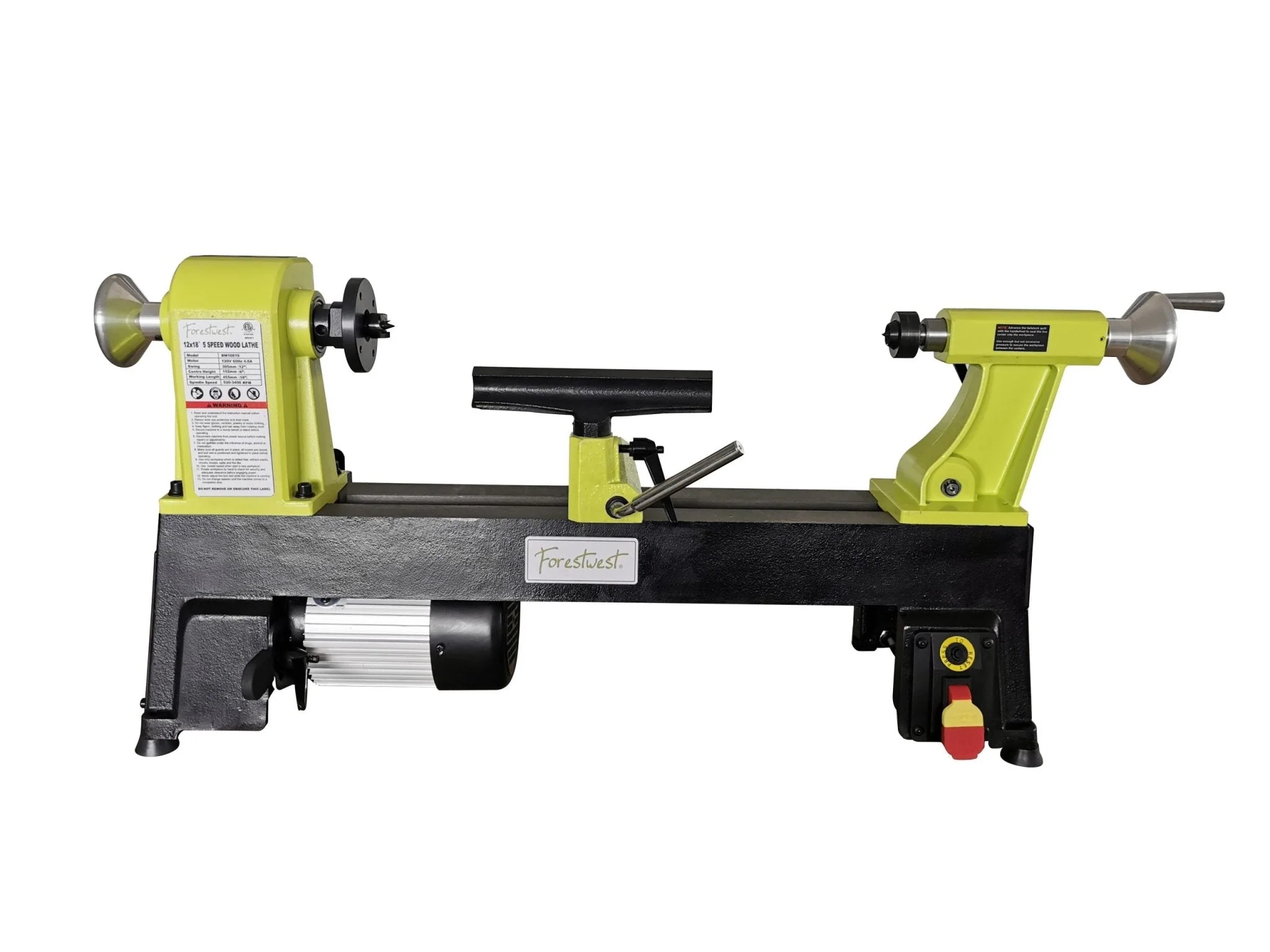 New 12x18 Variable Speed Wood Lathe – Benchtop EVS Woodturning Lathe with 3/4HP Motor BM10819