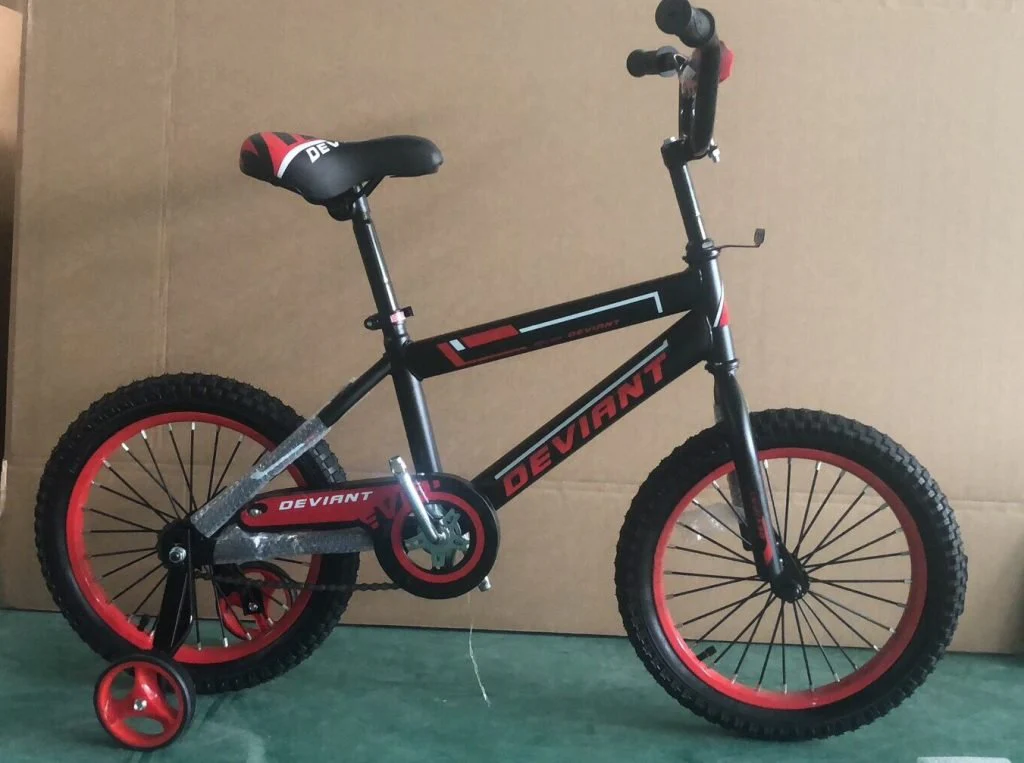 New 16-Inch Deviant Kids Bike – Black & Red Boys' Bicycle with Training Wheels NS37 - Image 3