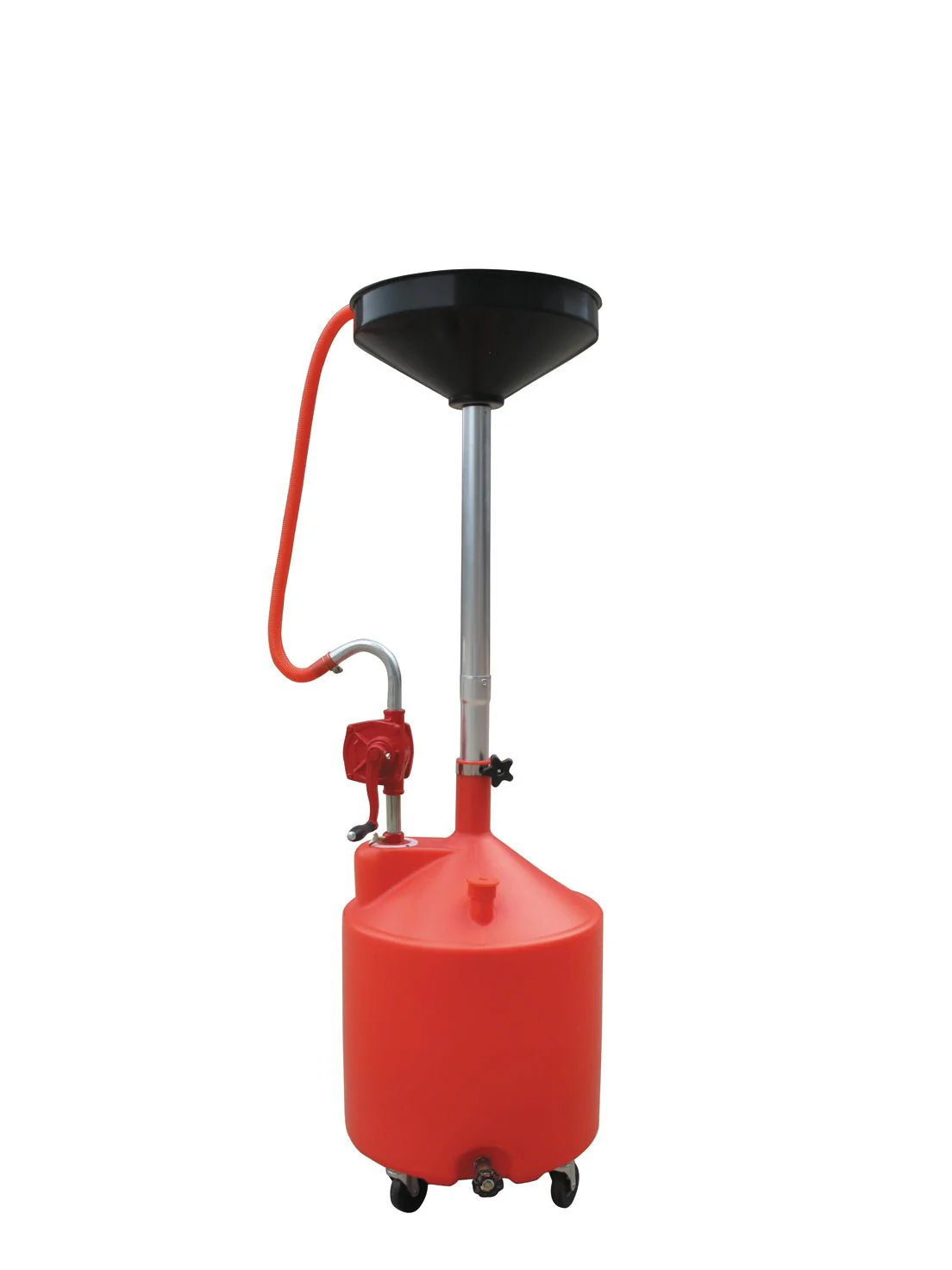 New 18-Gallon Upright Portable Oil Drain with Pump – Heavy-Duty Fluid Evacuation Tank S1113