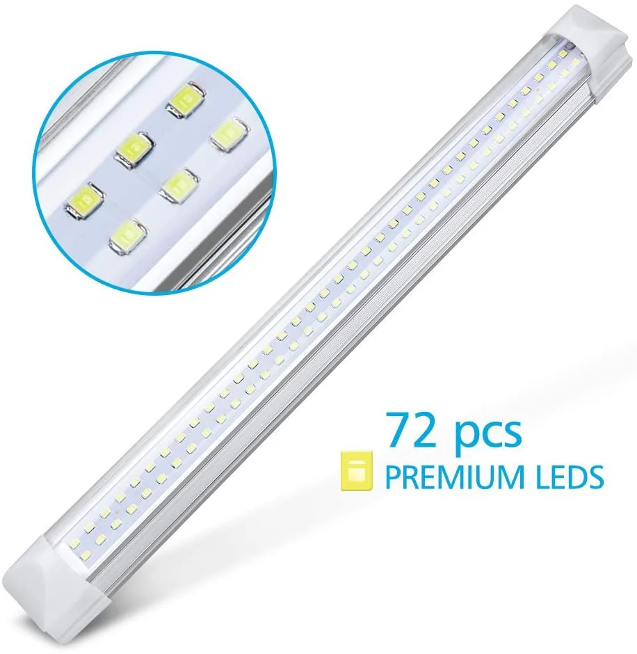New (2) 13.5-Inch 72 LED 12V Interior Trailer RV Light with Switch – Model 52813 - Image 3