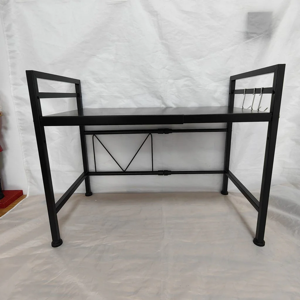 New 2-Layer Extendable Horizontal Microwave Oven Rack – Adjustable Space Saver Organizer ONKS1213 - Image 4