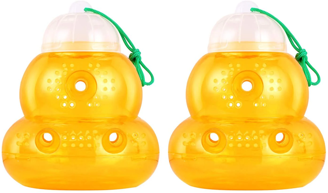 New 2-Pack Plastic Wasp Traps for Hornets, Bees & Yellow Jackets – Effective Outdoor Pest Control 462021
