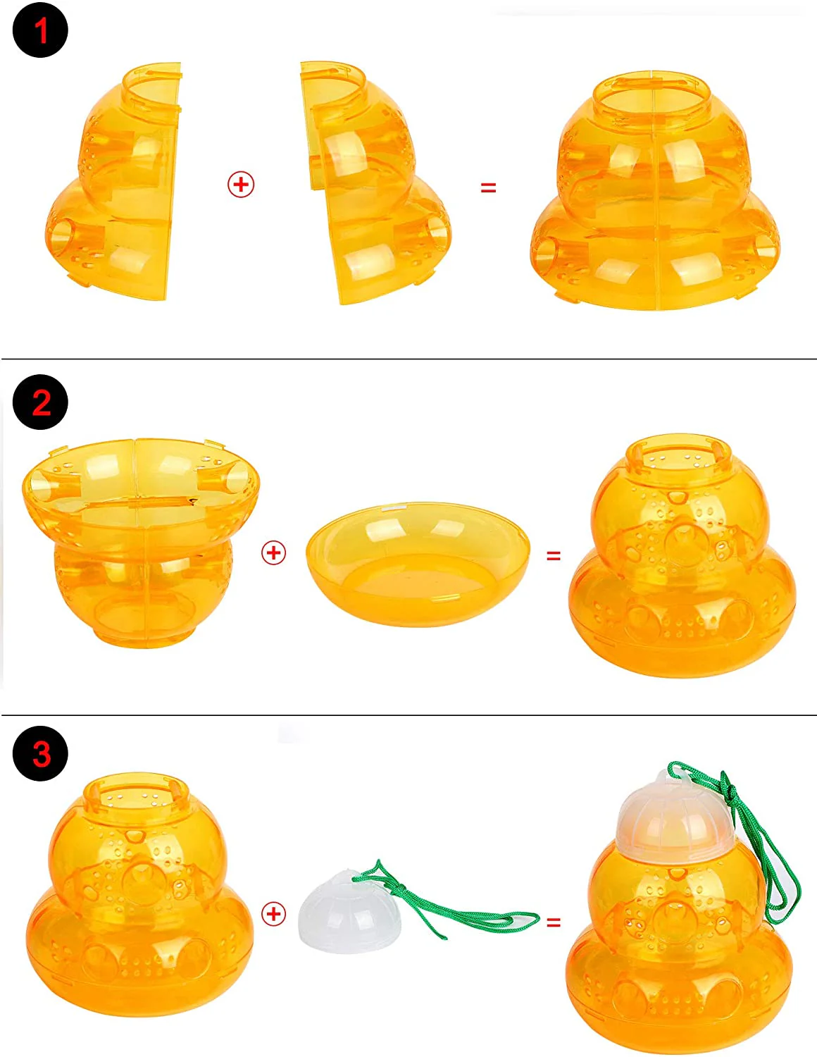 New 2-Pack Plastic Wasp Traps for Hornets, Bees & Yellow Jackets – Effective Outdoor Pest Control 462021 - Image 5