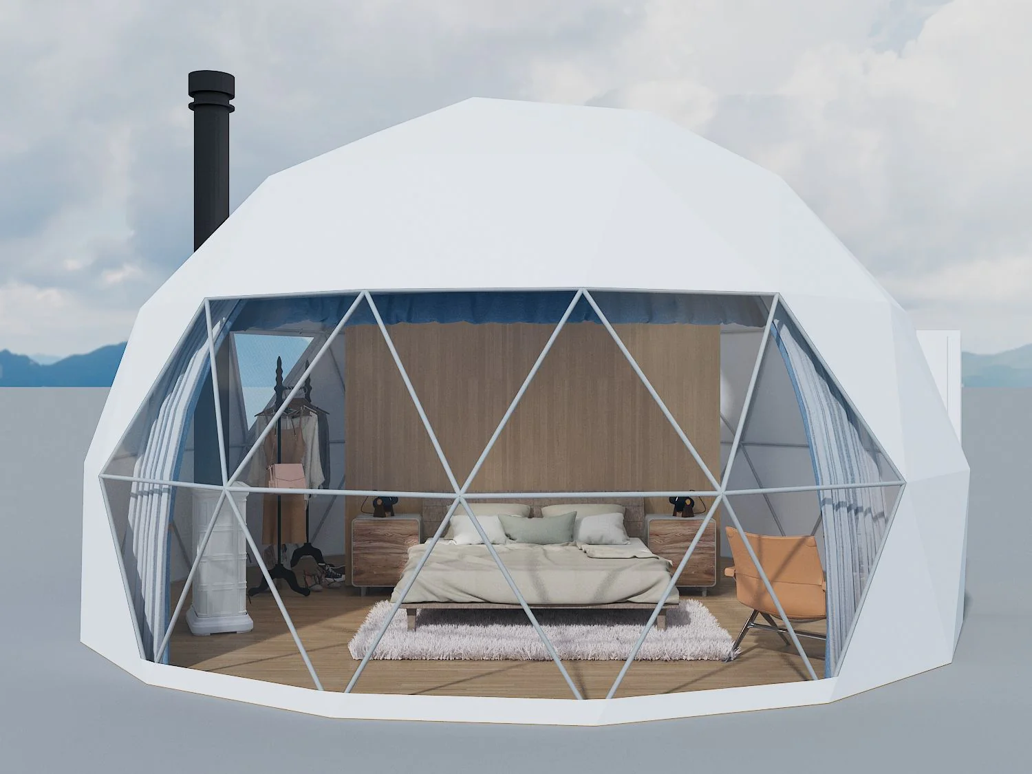 New 20FT Deluxe Eco Dome Glamping Tent – Geodesic Dome Building for Luxury Camping 112520GD