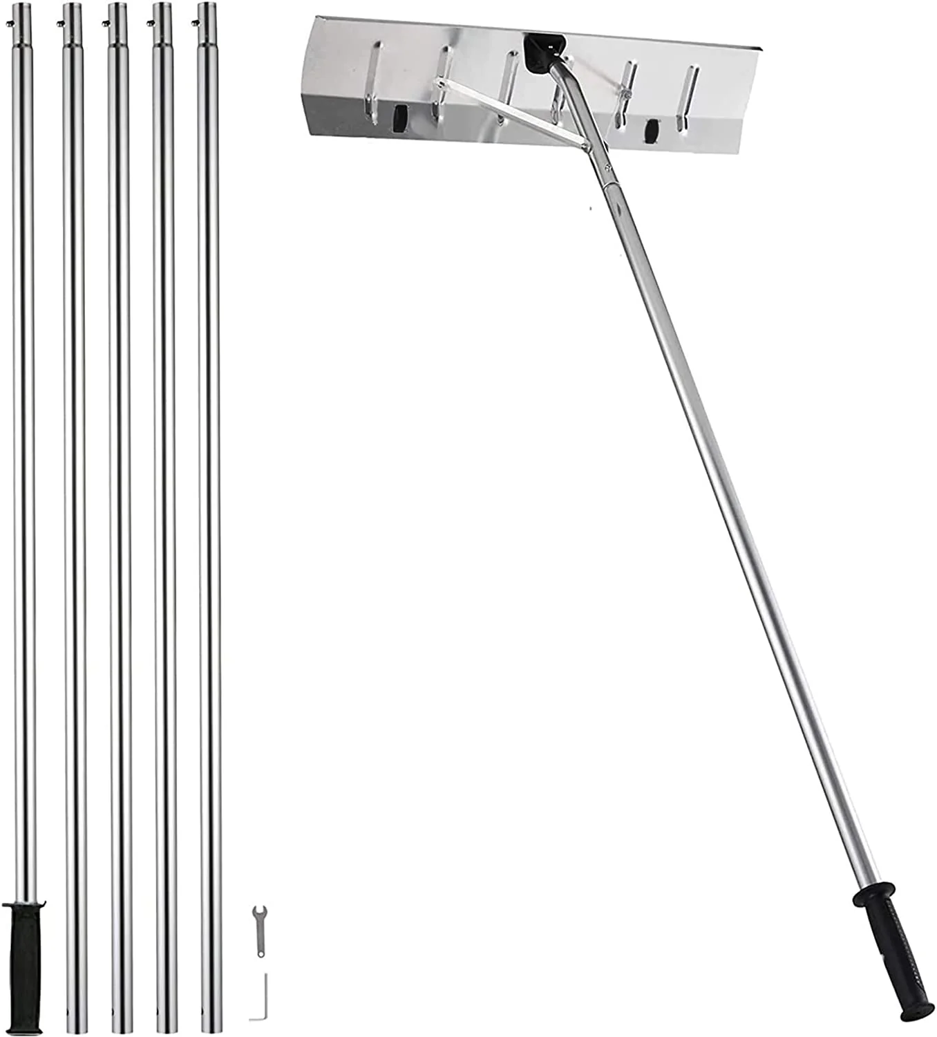 New 20FT Telescopic Aluminum Roof Snow Rake – Lightweight Snow Removal Shovel with Blade S1164