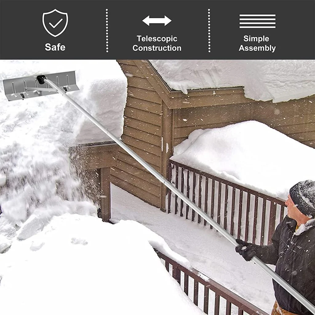 New 20FT Telescopic Aluminum Roof Snow Rake – Lightweight Snow Removal Shovel with Blade S1164 - Image 4