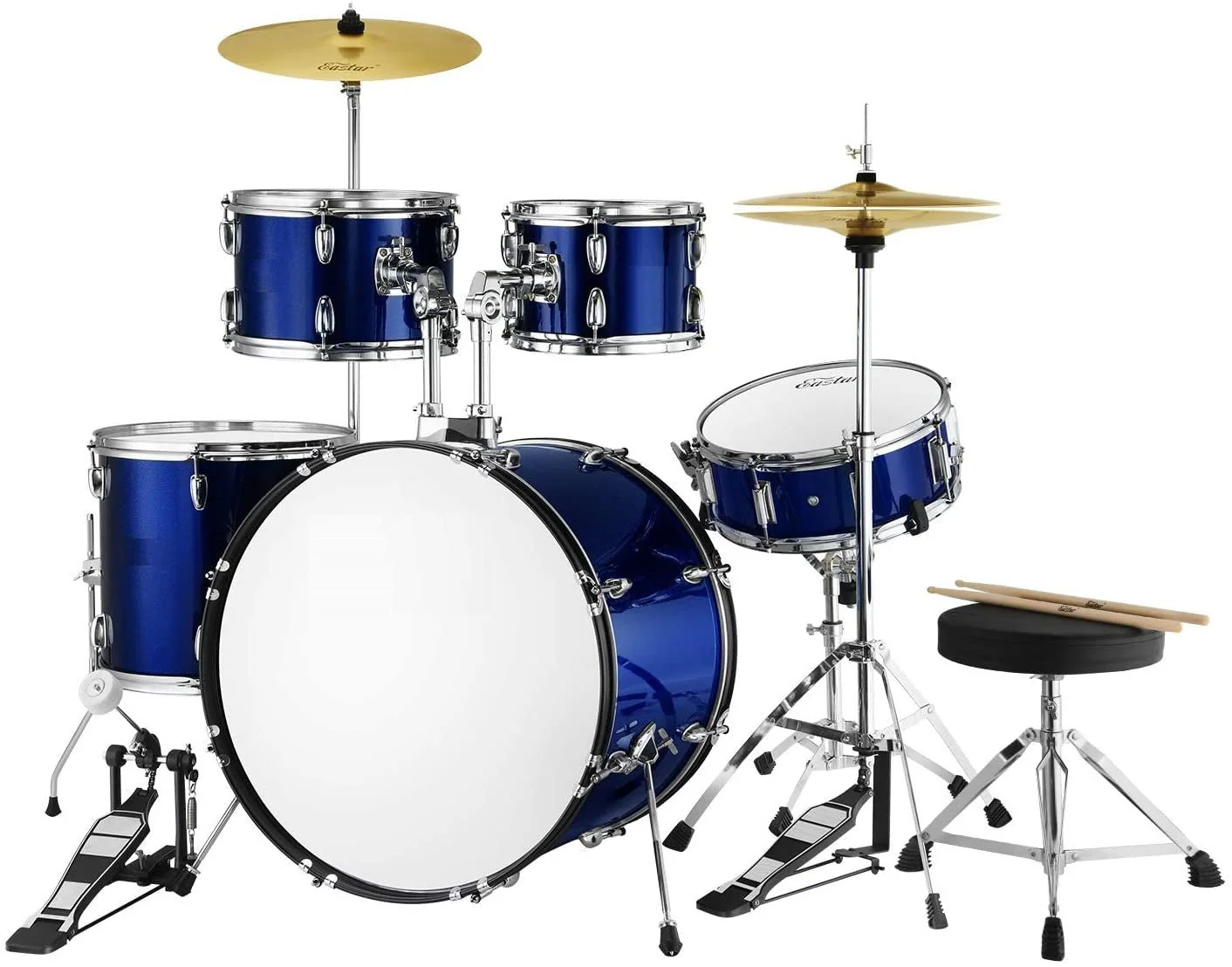 New 22-Inch Full Size 5-Piece Drum Set — Complete Beginner Drum Kit for Adults & Teens