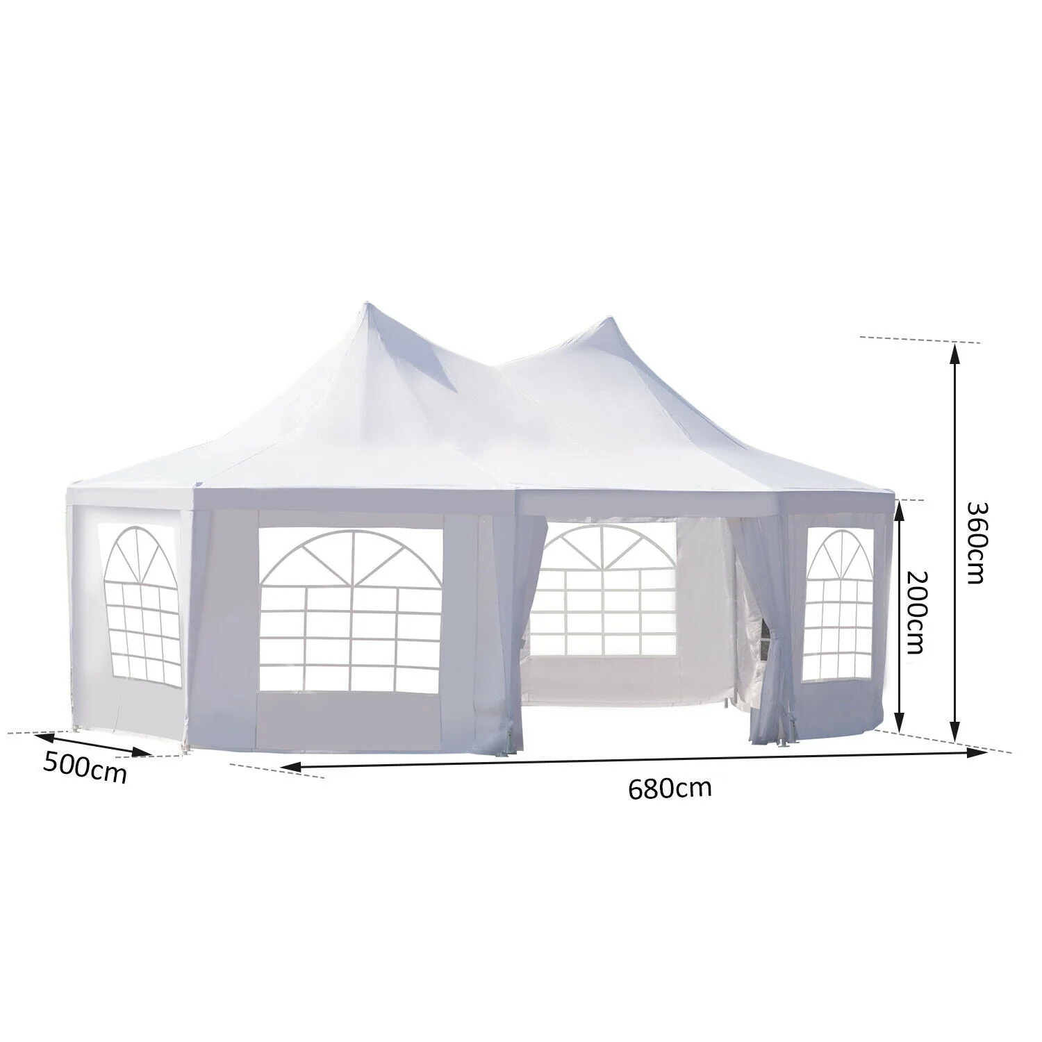 New 22 x 16 Ft Octagon PVC Party Tent – Waterproof High Roof Event Canopy with Church Windows – SKU S3074 - Image 3