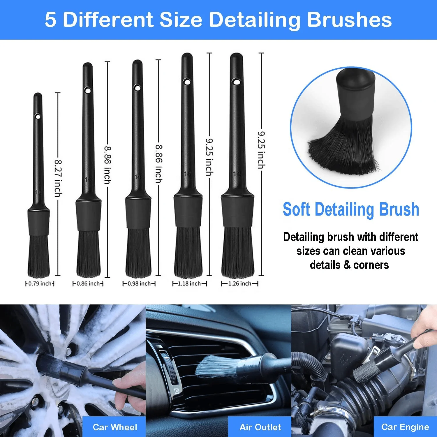 New 26 PCS Car Detailing Brush Set Auto Detailing Kit with Buffing Sponges 26PDB - Image 4