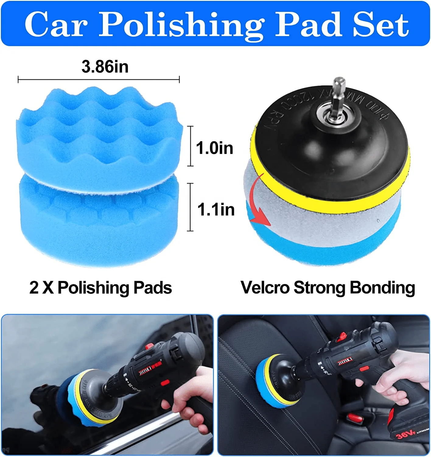New 26 PCS Car Detailing Brush Set Auto Detailing Kit with Buffing Sponges 26PDB - Image 5
