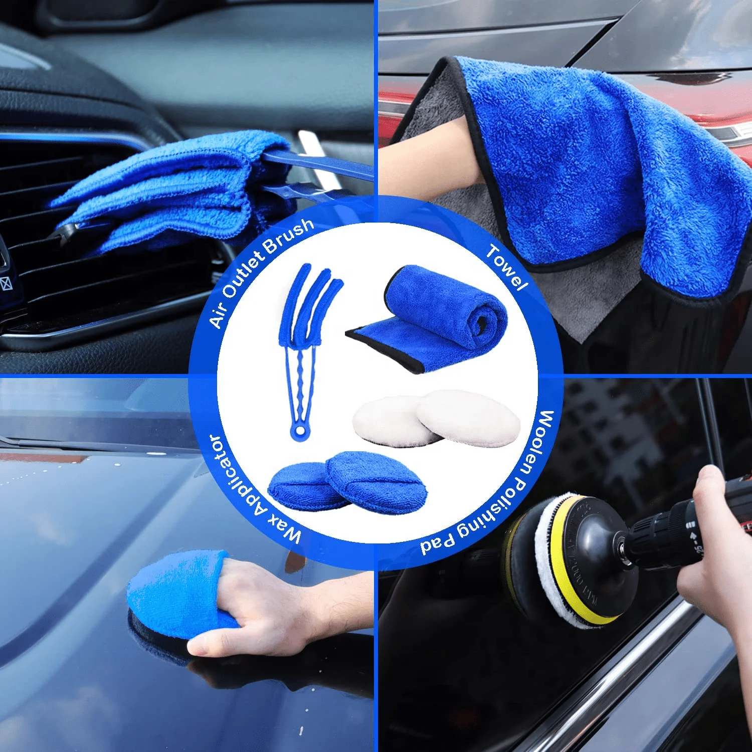 New 26 PCS Car Detailing Brush Set Auto Detailing Kit with Buffing Sponges 26PDB - Image 6
