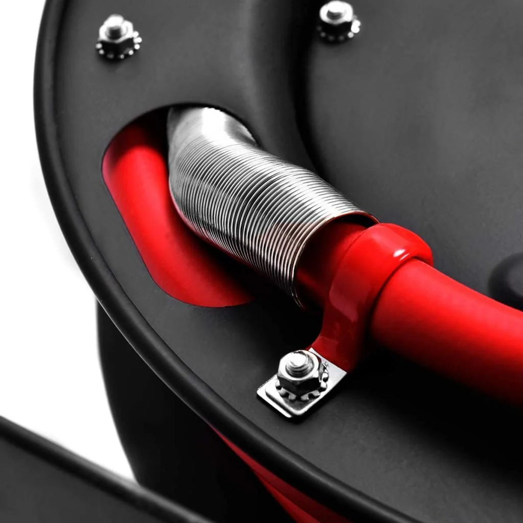New 3/8″ x 25 Ft Metal Hybrid Air Hose Reel – Durable Retractable Air Compressor Hose S1163 - Image 8