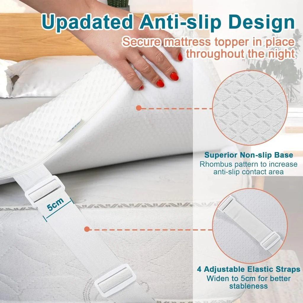 New 3″ Gel Memory Foam Mattress Topper – King Size, Cooling Comfort, Dark Gray B0BQHLGB3H - Image 6