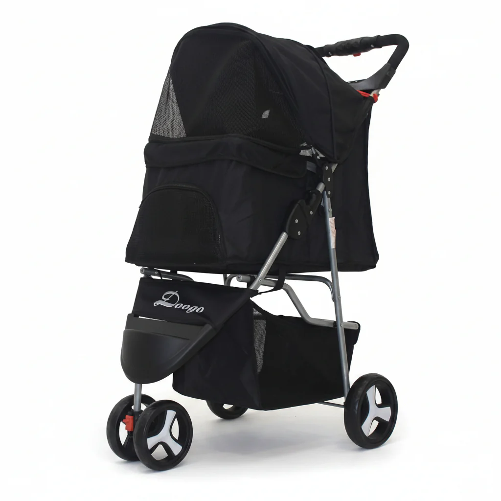3-Wheel Foldable Pet Stroller for Dogs & Cats – Lightweight Portable Dog & Cat Travel Carrier - Image 2