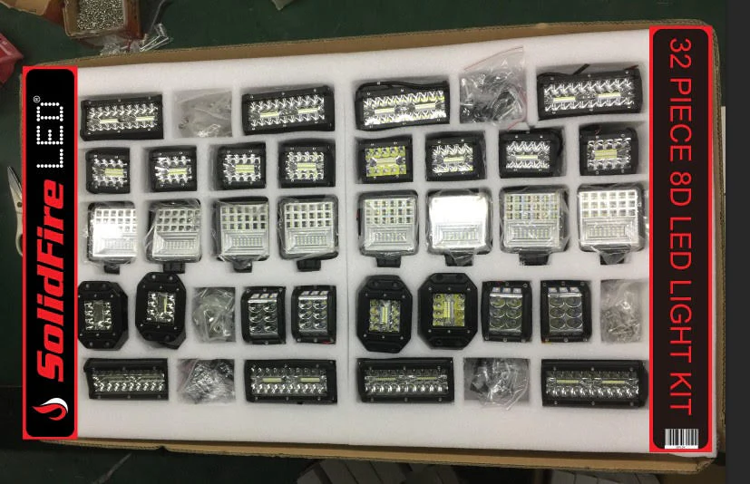 New 32 PCS 8D LED Light Bar Kit – Ultra-Bright Off-Road & Work Lights Set 32PC8D