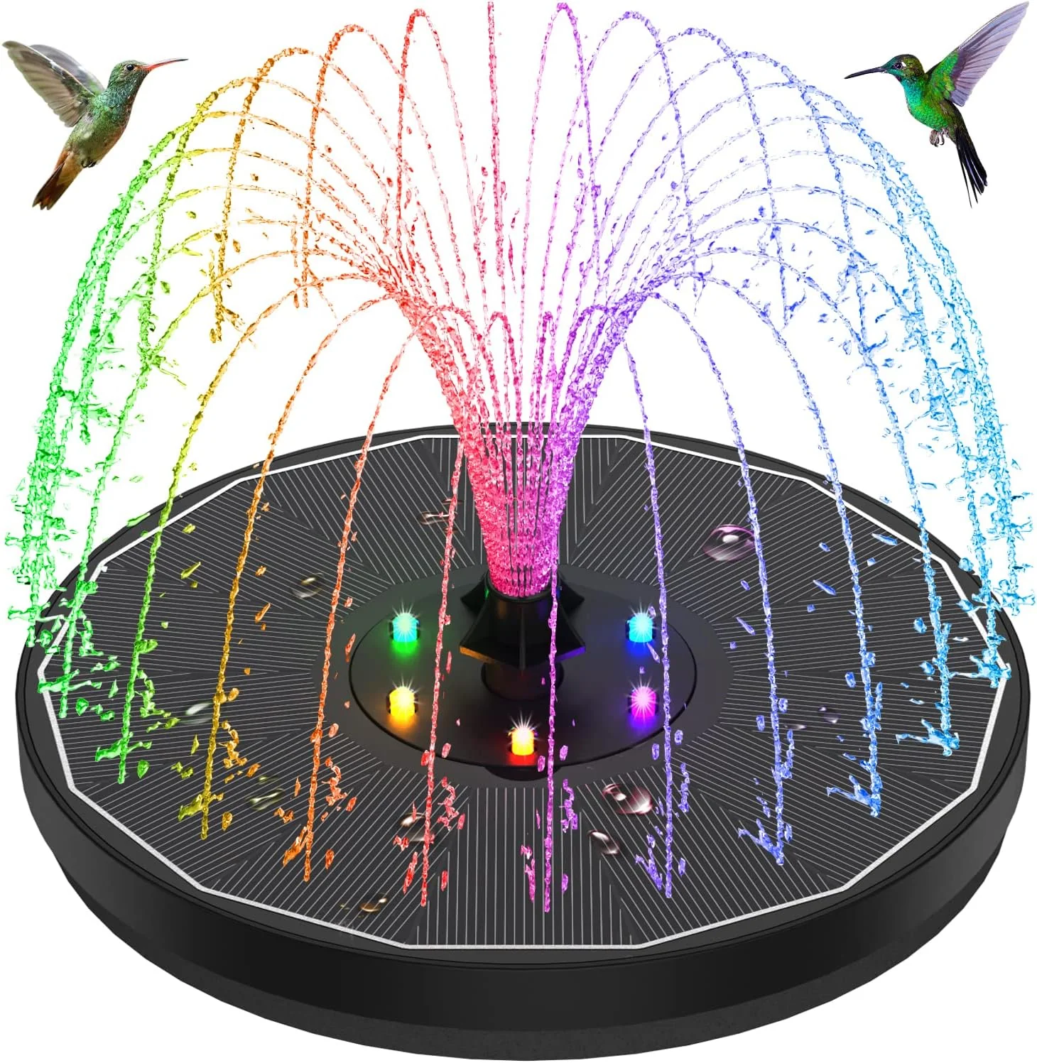 NEW 3W Solar RGB Fountain Floating LED Light 936471 – Night Garden Water Feature with 8 Spray Modes