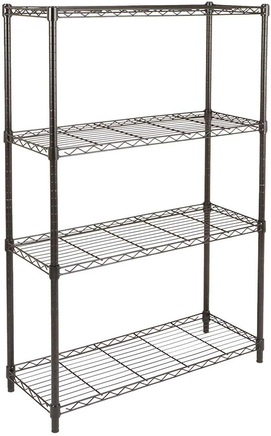 New 4-Layer Wire Storage Shelf with Adjustable Shelves & Heavy Duty Load – Black | SKU: WS645 - Image 2