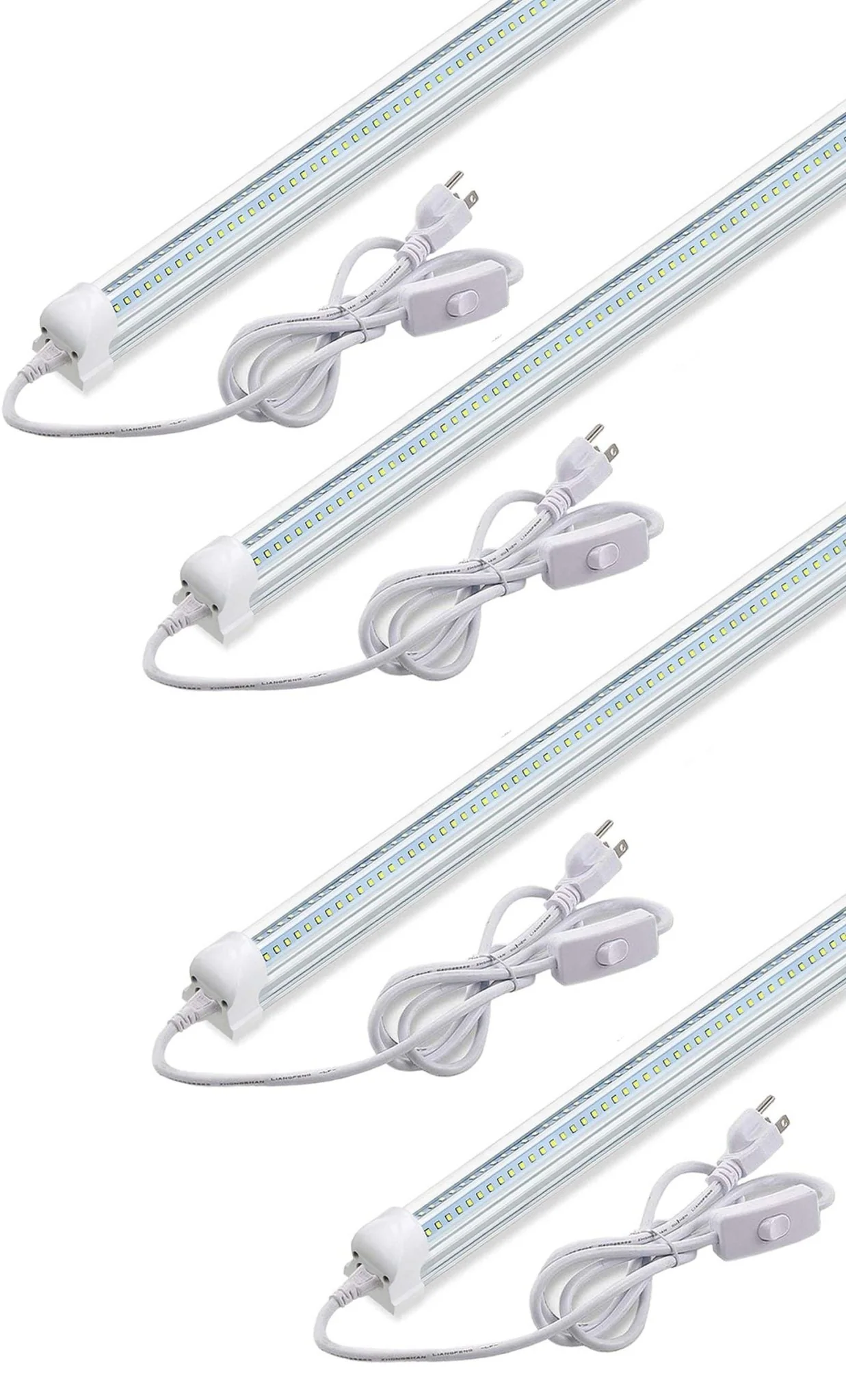 New 4 PCS 40W T5 2ft Linkable Integrated LED Tube Lights — Energy Efficient Lighting Set