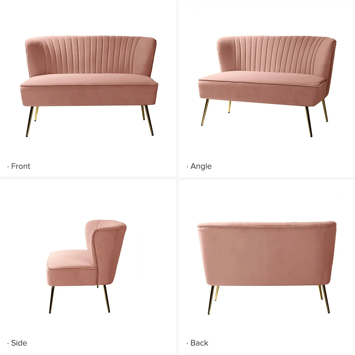 New 47" Velvet Armless Loveseat Sofa – Modern 2-Seater Couch for Living Room or Bedroom - Image 11