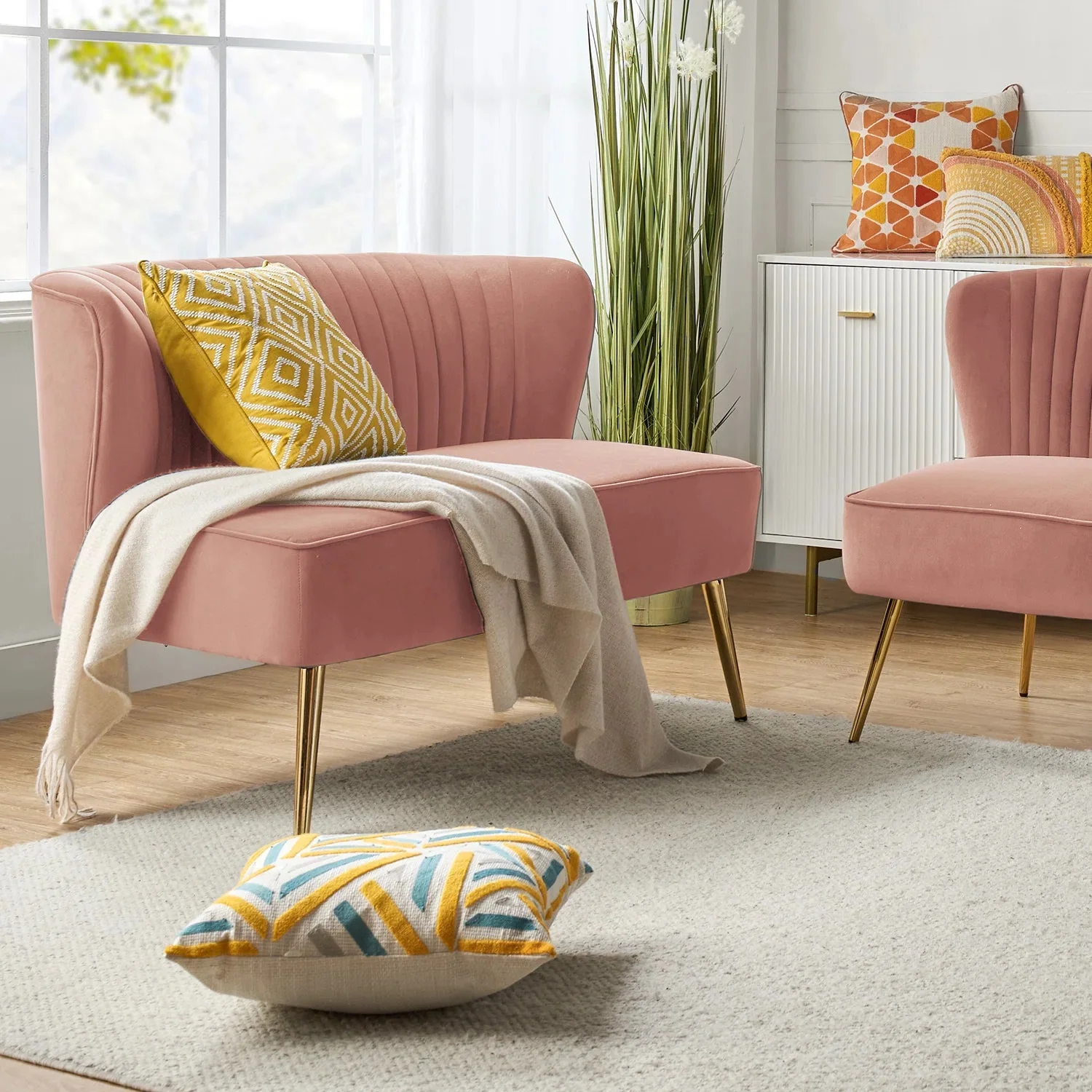 New 47" Velvet Armless Loveseat Sofa – Modern 2-Seater Couch for Living Room or Bedroom - Image 15