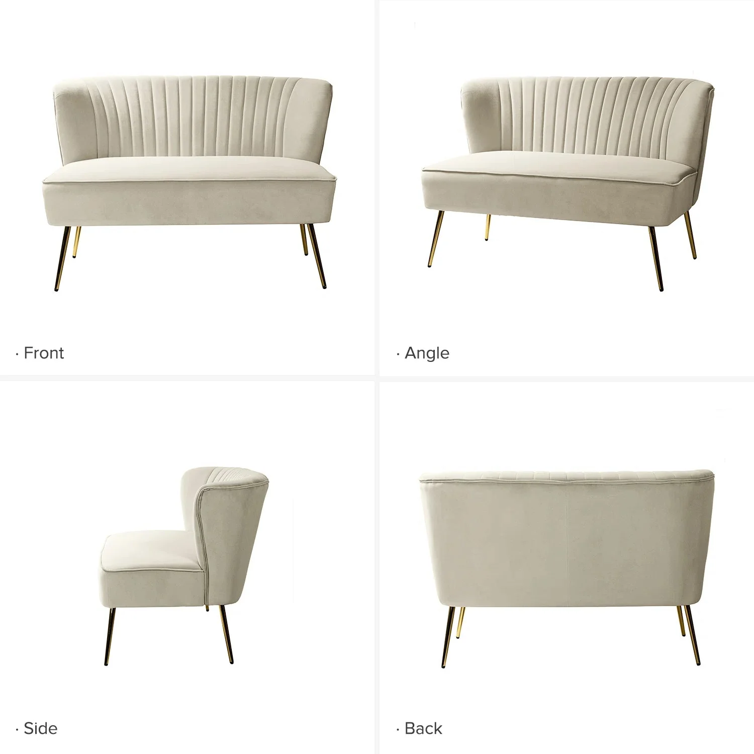 New 47" Velvet Armless Loveseat Sofa – Modern 2-Seater Couch for Living Room or Bedroom - Image 17
