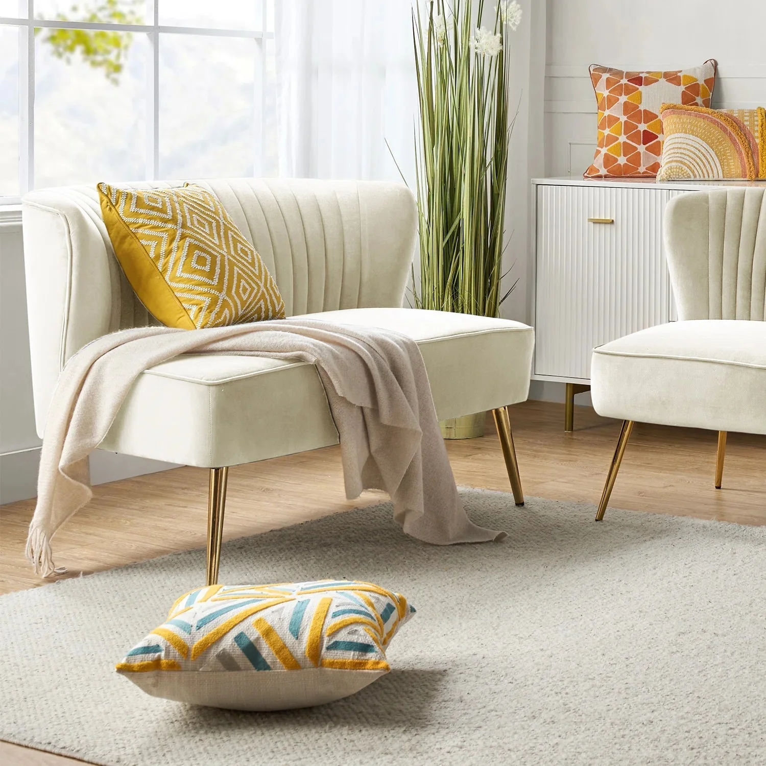 New 47" Velvet Armless Loveseat Sofa – Modern 2-Seater Couch for Living Room or Bedroom - Image 24