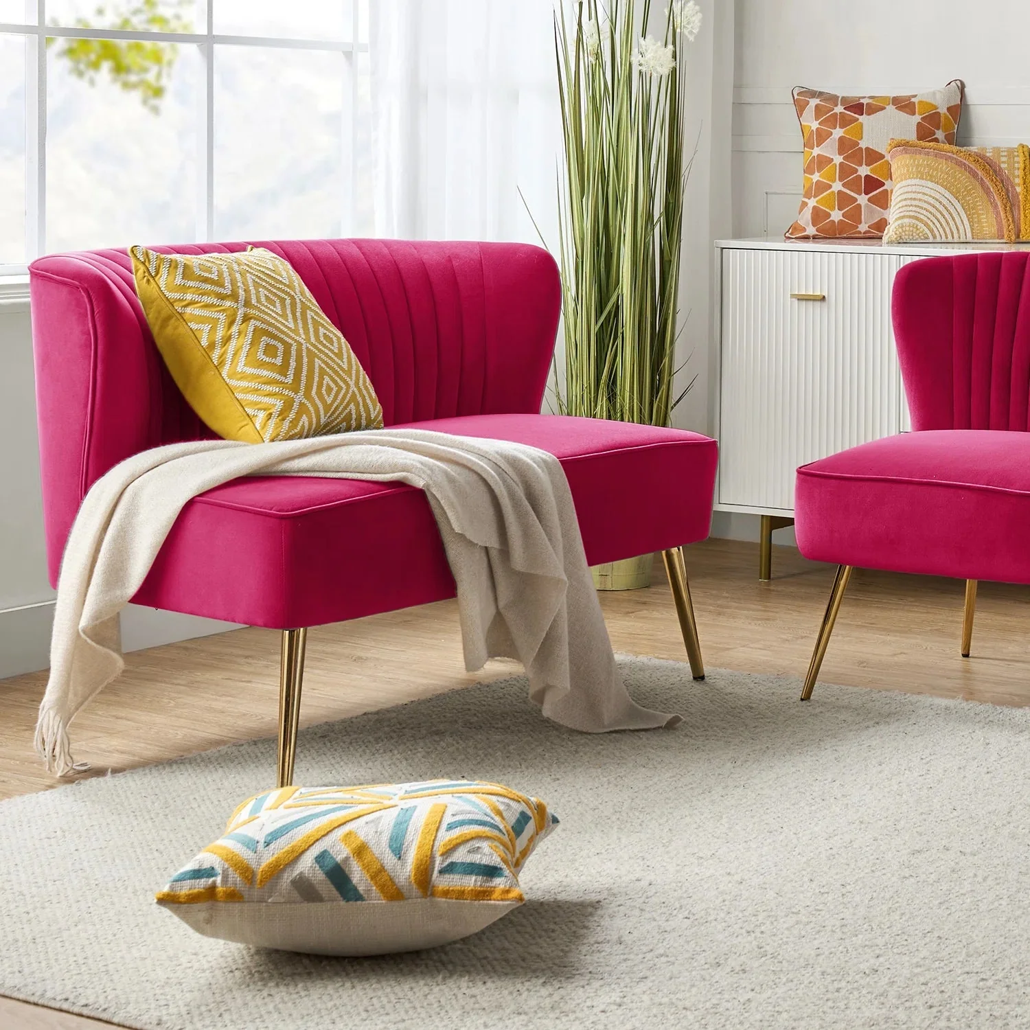 New 47" Velvet Armless Loveseat Sofa – Modern 2-Seater Couch for Living Room or Bedroom - Image 6